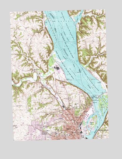Dubuque North, IA USGS Topographic Map