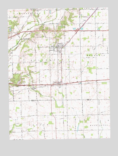 Dunreith, IN USGS Topographic Map