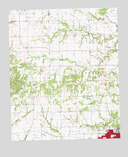 Durant North, OK USGS Topographic Map