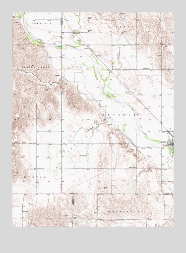 Arcadia West, NE USGS Topographic Map