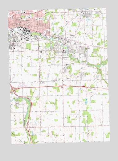 East Lansing, MI USGS Topographic Map