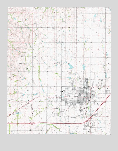 Elk City, OK USGS Topographic Map