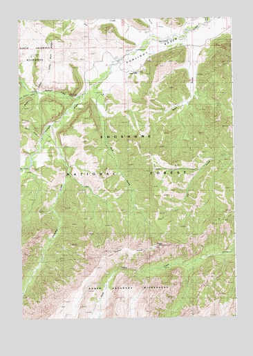 Elkhorn Peak, WY USGS Topographic Map