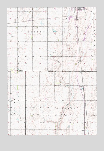 Ellendale South, ND USGS Topographic Map