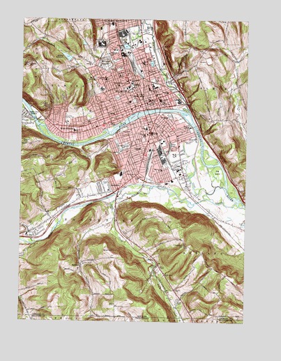 Elmira, NY USGS Topographic Map