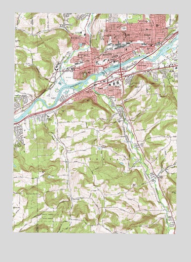 Endicott, NY USGS Topographic Map