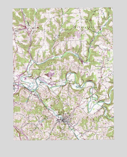 Evans City, PA USGS Topographic Map