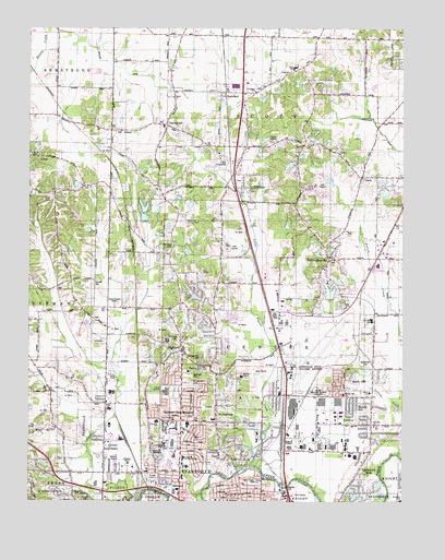 Evansville North, IN USGS Topographic Map