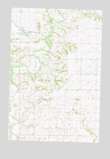 Fish Creek Lake, ND USGS Topographic Map