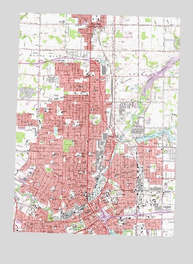 Flint North, MI USGS Topographic Map