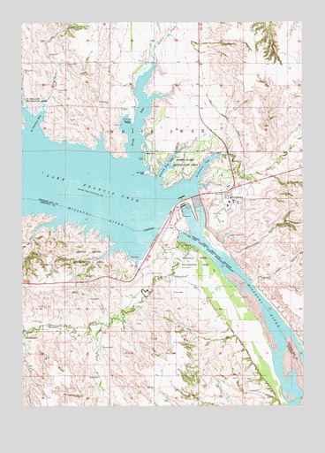 Fort Randall Dam, SD USGS Topographic Map