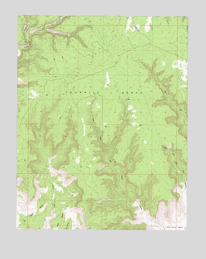 Fourmile Bench, UT USGS Topographic Map
