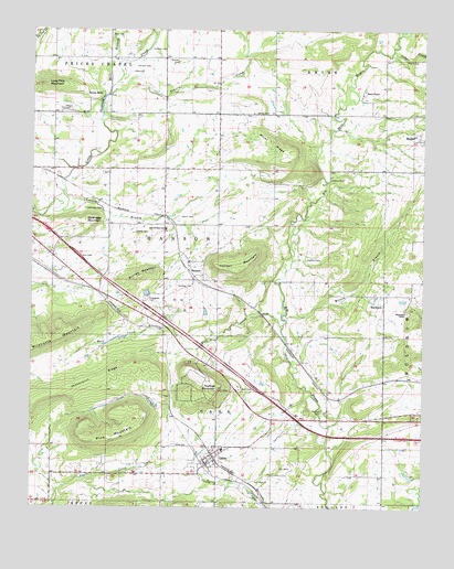 Gans, OK USGS Topographic Map