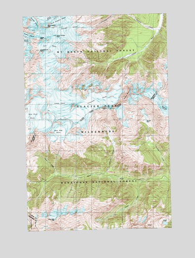 Glacier Peak East, WA USGS Topographic Map