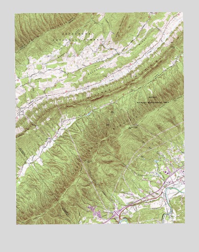 Glenvar, VA USGS Topographic Map