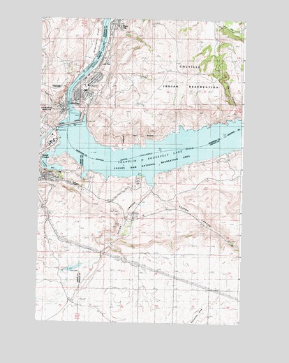 Grand Coulee Dam, WA USGS Topographic Map