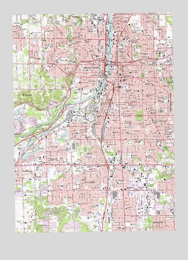 Grand Rapids West, MI USGS Topographic Map