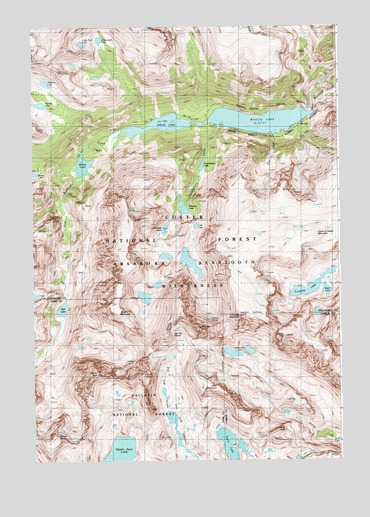 Granite Peak, MT USGS Topographic Map