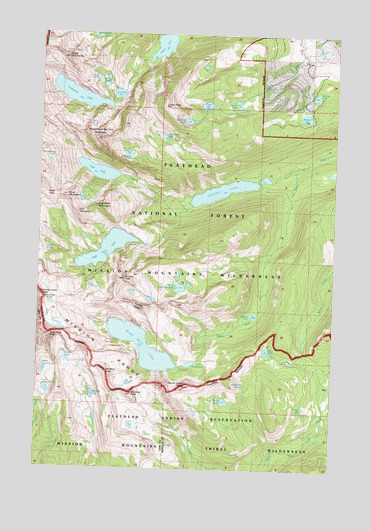 Gray Wolf Lake, MT USGS Topographic Map