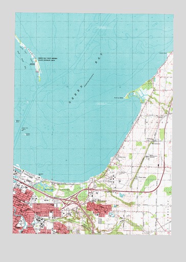 Green Bay East, WI USGS Topographic Map