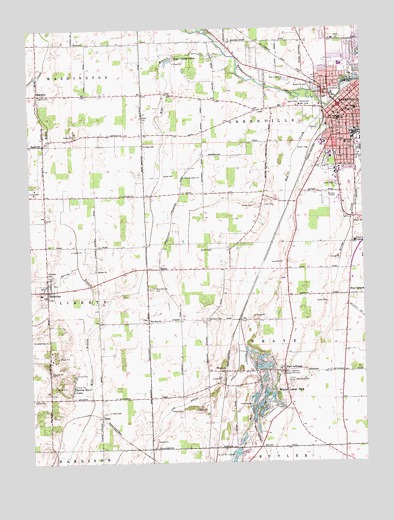 Greenville West, OH USGS Topographic Map