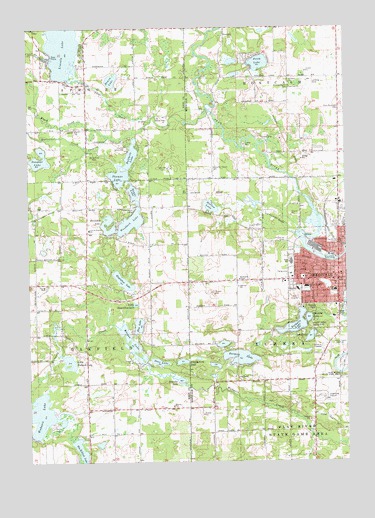 Greenville West, MI USGS Topographic Map