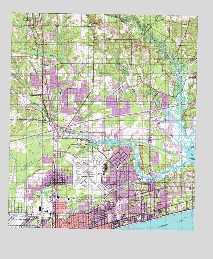Gulfport North, MS USGS Topographic Map