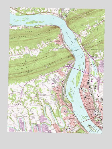 Harrisburg West, PA USGS Topographic Map