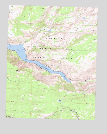 Hetch Hetchy Reservoir, CA USGS Topographic Map