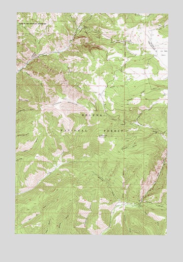 Hogback Mountain, MT USGS Topographic Map