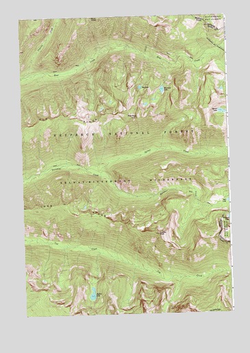 Hunter Peak, ID USGS Topographic Map