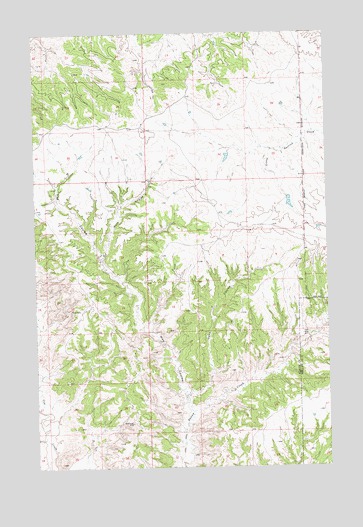 John Coulee, MT USGS Topographic Map
