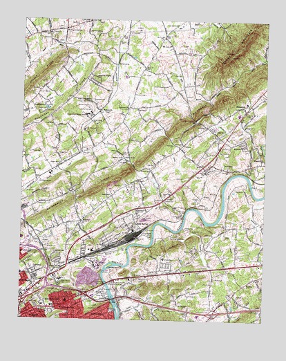 John Sevier, TN USGS Topographic Map