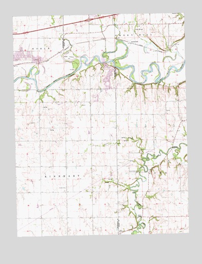 Kansas Falls, KS USGS Topographic Map