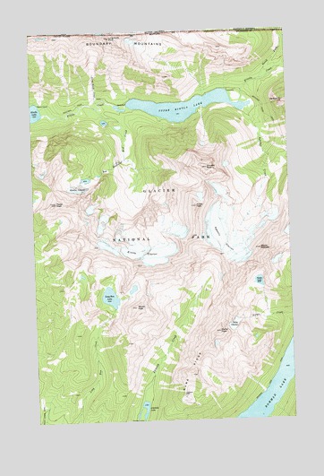 Kintla Peak, MT USGS Topographic Map