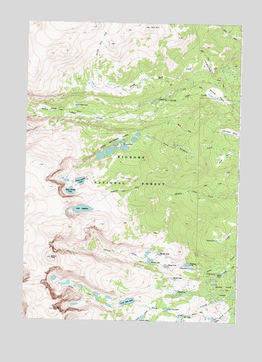 Lake Angeline, WY USGS Topographic Map