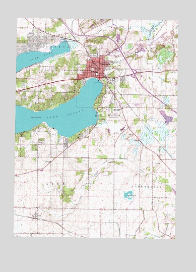 Lake Geneva, WI USGS Topographic Map