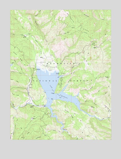 Lake Pillsbury, CA USGS Topographic Map