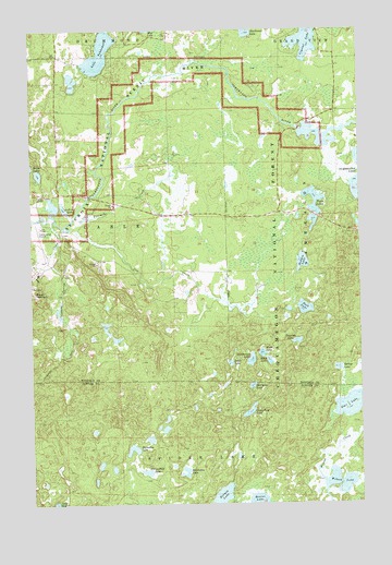 Lake Tahkodah, WI USGS Topographic Map