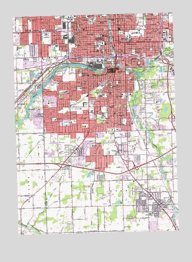 Lansing South, MI USGS Topographic Map