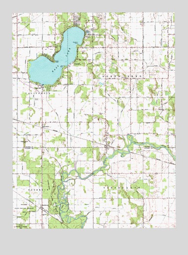 Bass Lake, IN USGS Topographic Map