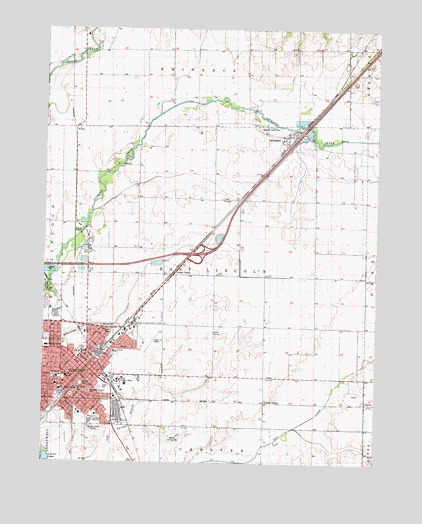 Lincoln East, IL USGS Topographic Map