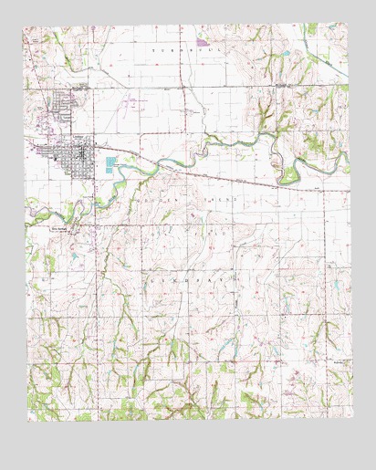 Lindsay, OK USGS Topographic Map