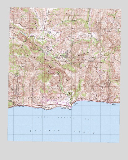 Malibu Beach, CA USGS Topographic Map