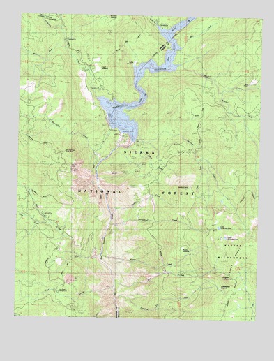 Mammoth Pool Dam, CA USGS Topographic Map
