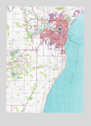 Manitowoc, WI USGS Topographic Map