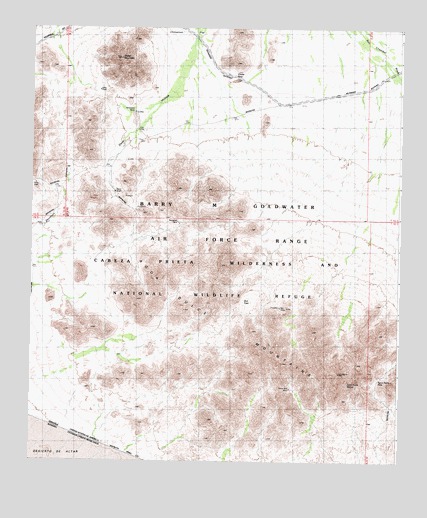 Agua Dulce Mountains, AZ USGS Topographic Map