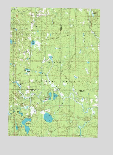Marten Lake, MI USGS Topographic Map