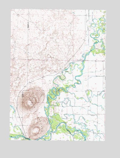 Menan Buttes, ID USGS Topographic Map