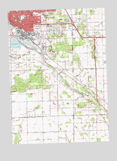 Midland South, MI USGS Topographic Map